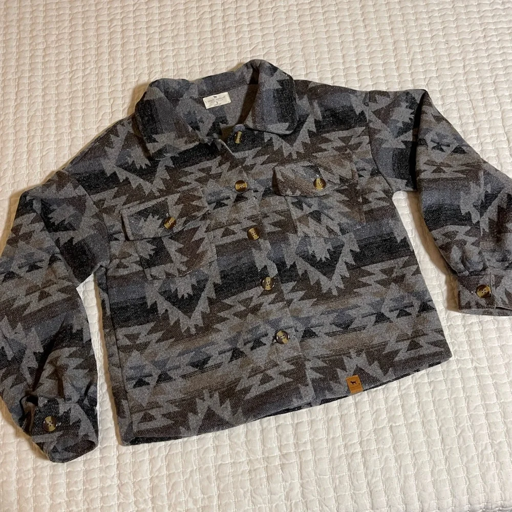 Simply Southern | Gray & Brown Aztec Patterned Jacket - Picture 3 of 14